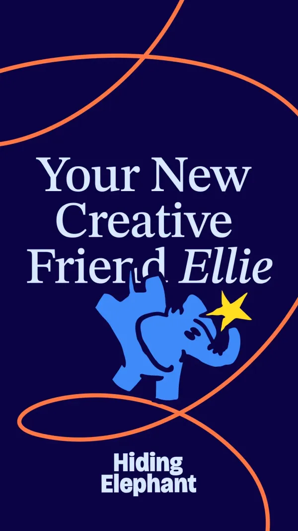 Ellie, the Hiding Elephant creative assistant mascot